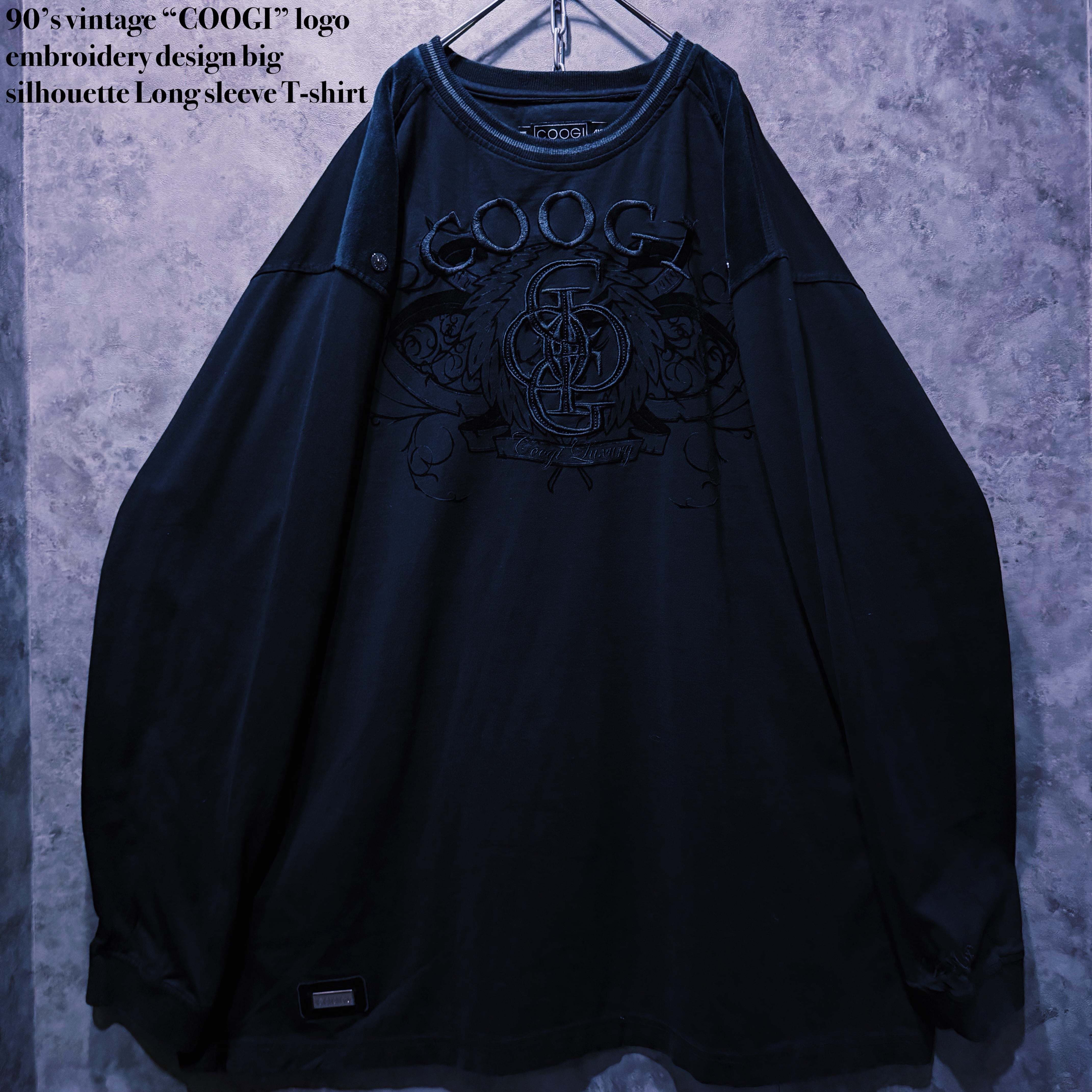 【doppio】90’s vintage “COOGI” logo embroidery design big silhouette Long sleeve T-shirt