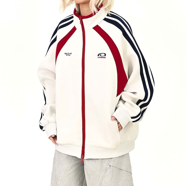 ラインミックススポーツジップブルゾン 2col   R01463