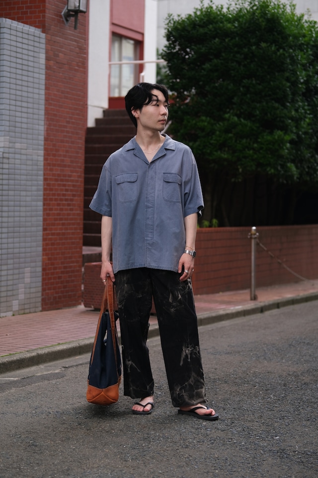 Utah/ "DIRECTIONS" open collar short sleeve cotton shirt