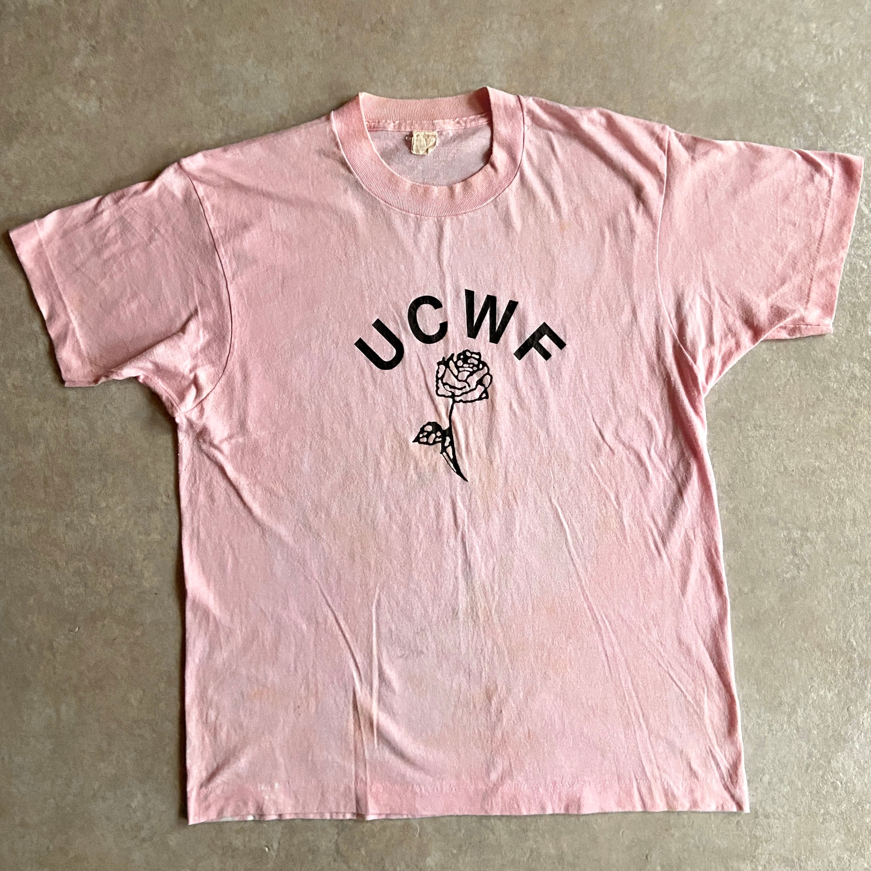 1980s SCREEN STARS "UCWF" Tee L Made in USA H501