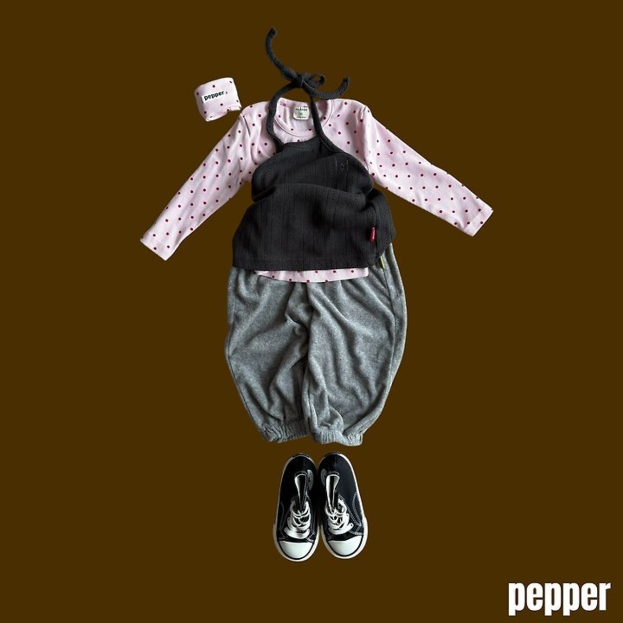 【取寄/韓国直送】PEPPER  26/AU ふわふわドットTシャツ｜秋服｜韓国子供服