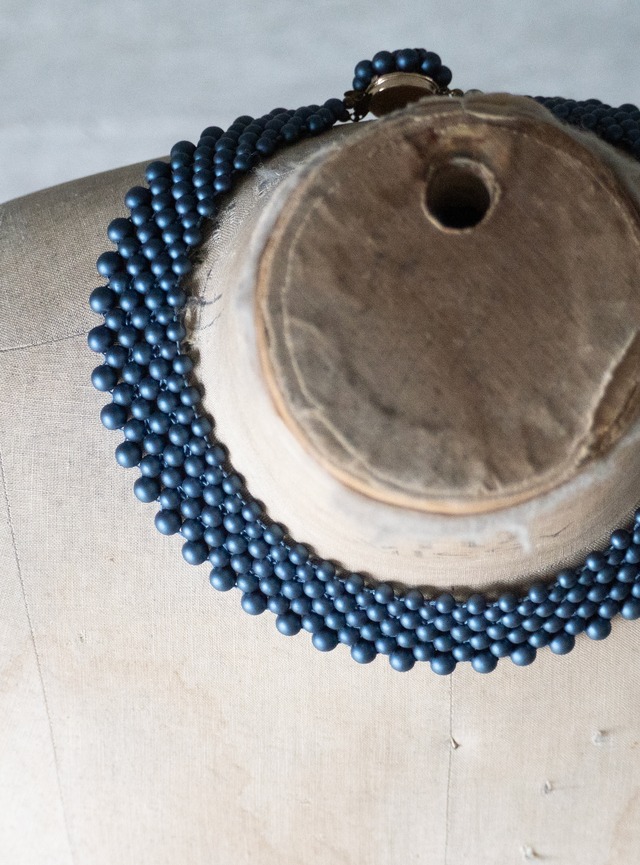 unknown used Fabric wrapped beads necklace