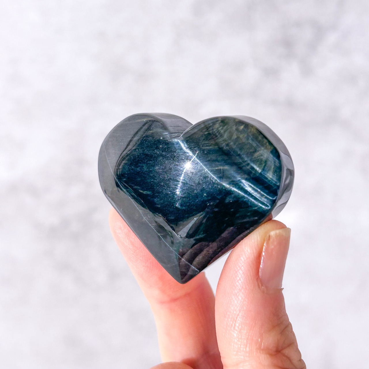 ブルータイガーアイ ハート * Blue Tiger's Eye * 天然石