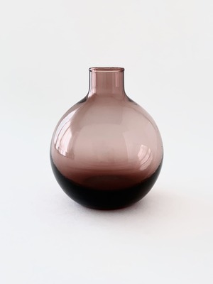 丸いガラスの花瓶 ボルドー /  Round Glass Vase Bordeaux