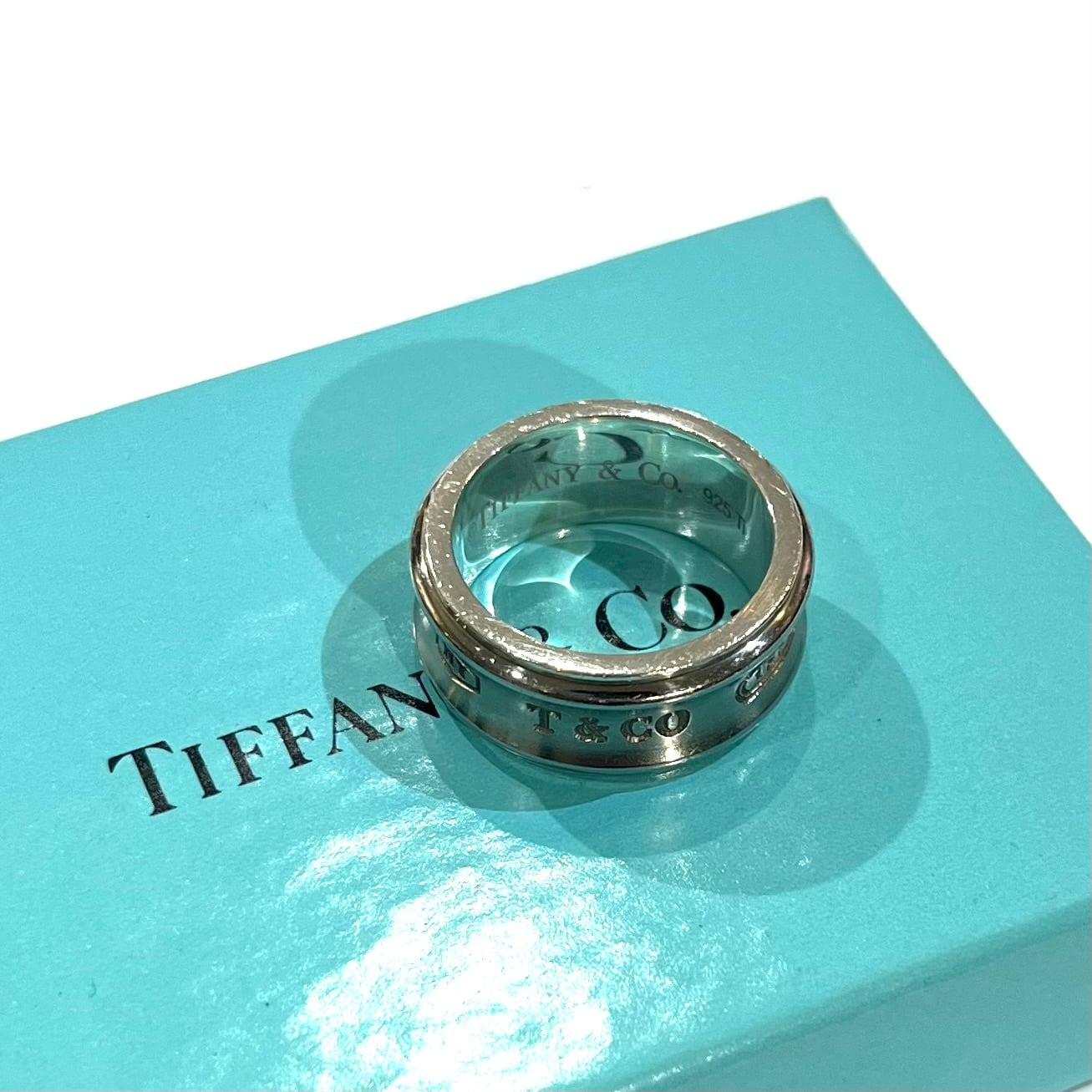 TIFFANY&CO】 【 12号】2415 チタン×シルバー925 T&CO ナロー