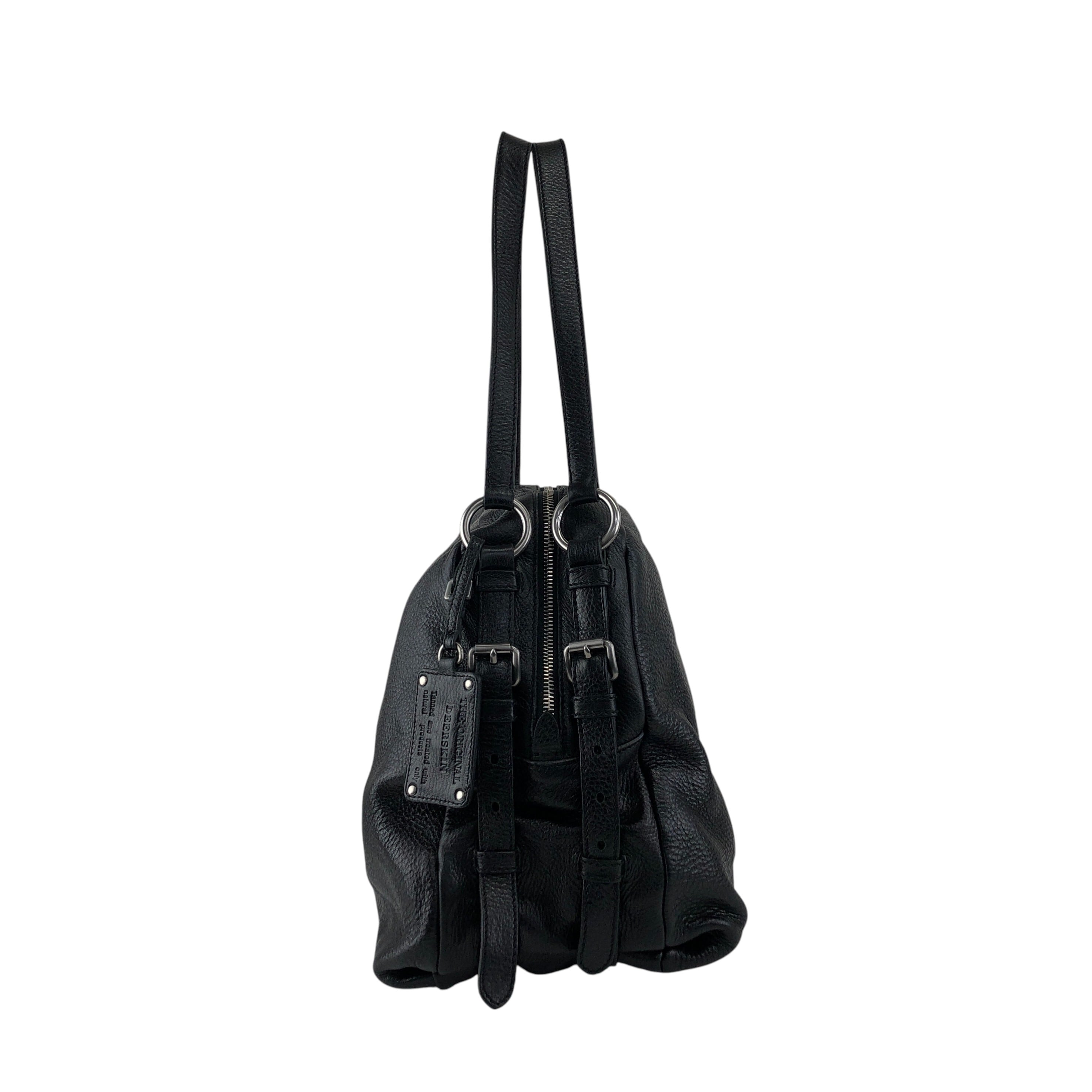 PRADA プラダ ショルダーバッグ ブラック ロゴ レザー vintage