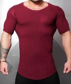 NEO DOUBLE CUFFED T-shirt-Bordeaux Red
