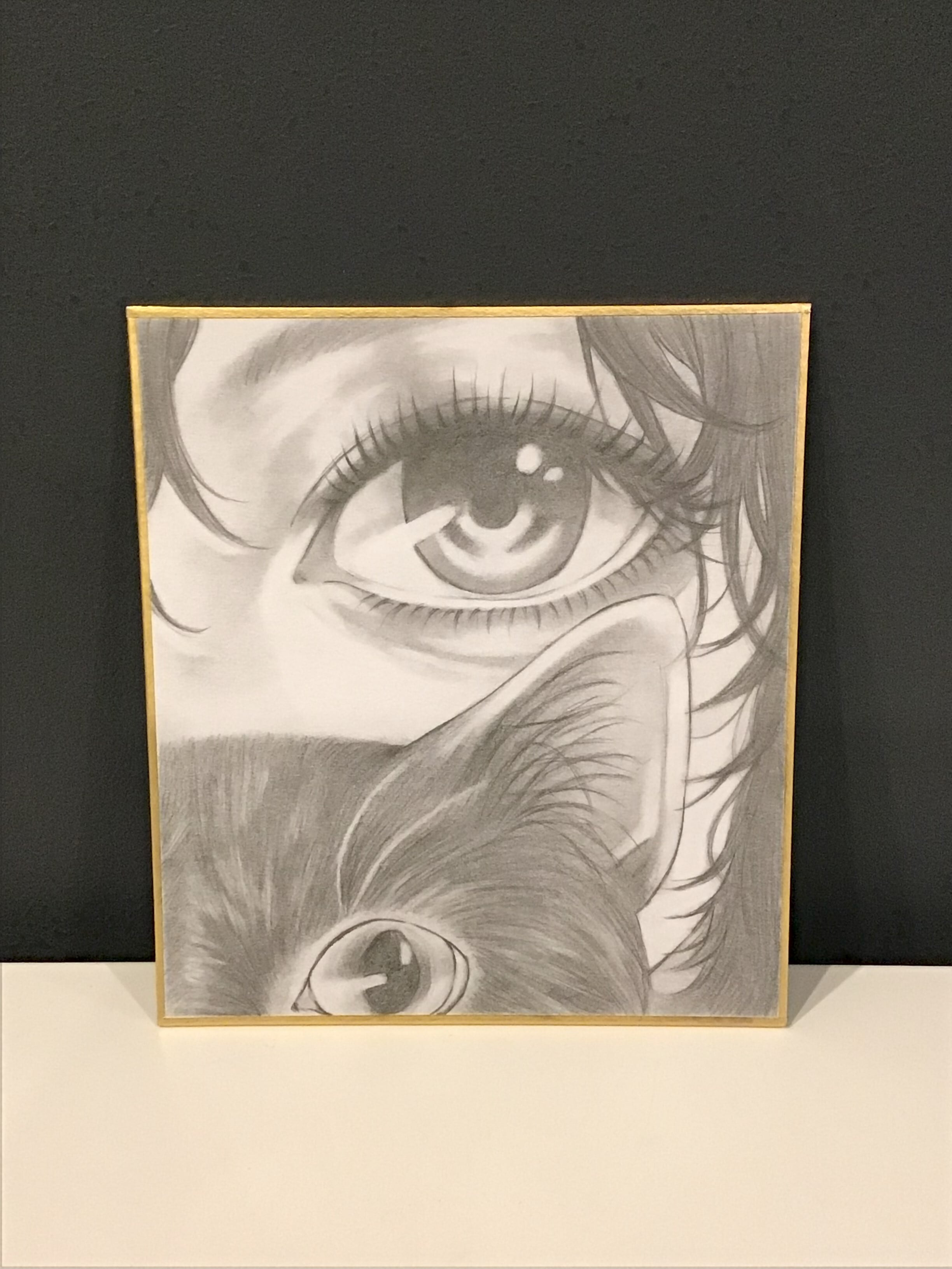 オリジナル手描きアナログ色紙イラスト『You and I Seen through a
