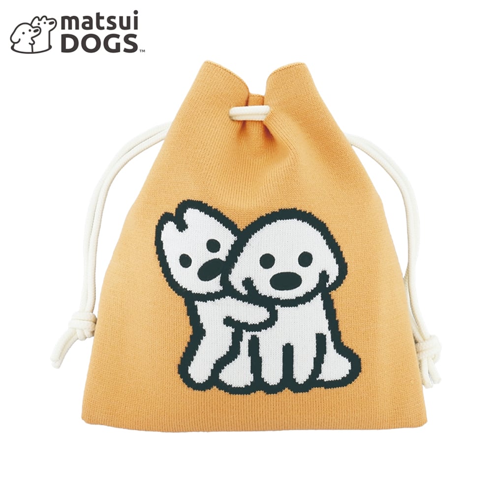 【オーダー品】　巾着バッグ　スマホポーチ　ジョリーフルール　犬パネル 巾着ポーチ 犬 GPO0387-WH（ホワイト） | iPhoneケース販売店 イマイ屋