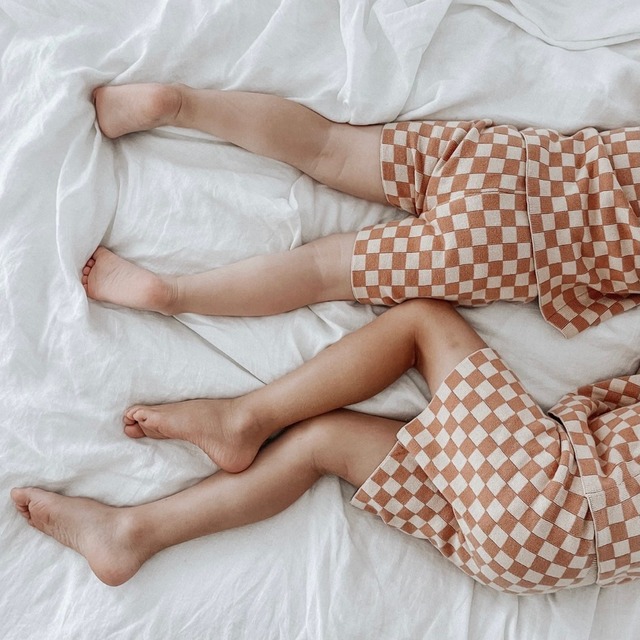 【即納】maki / checkerboard knit shorts