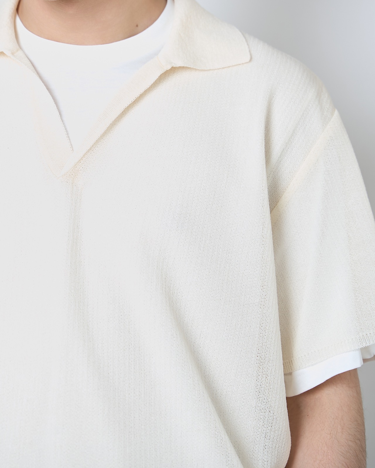 ssstein "PE/RAMIE KNIT SS SKIPPER〔OFF WHITE〕"