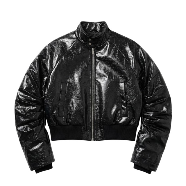 PU Leather Short Stand Collar Jacket 0016