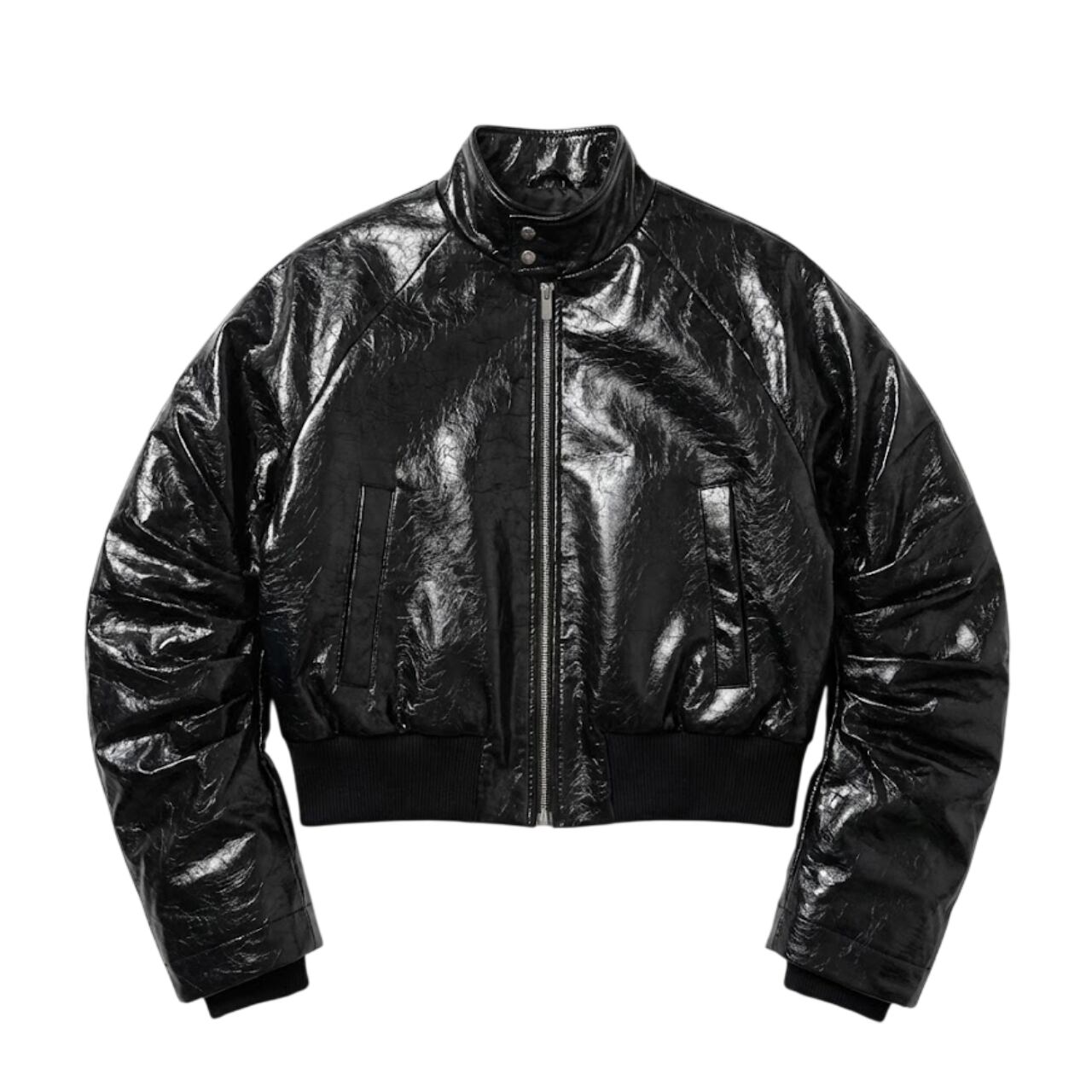 PU Leather Short Stand Collar Jacket 0016