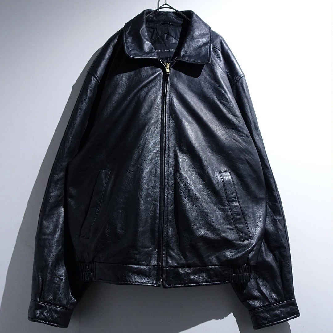 90s "croft & barrow" Black Leather Swing Top Blouson