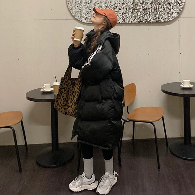 ジャケット レディースウィンタースタイルルーズブラック コットン 冬物 スーパーモール57843553653