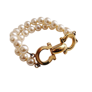 ONLY ONE【VINTAGE ACCESSORY】フェラガモ ゴールドパールブレスレッド