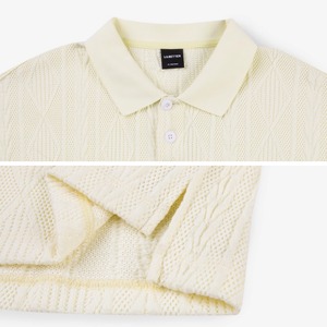 テクスチャードリッチポロシャツ　0684