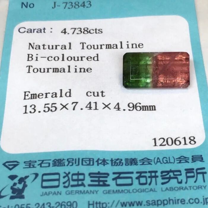 天然バイカラートルマリン 4.738ct ソーティング付 | ganpanda☆彡stone
