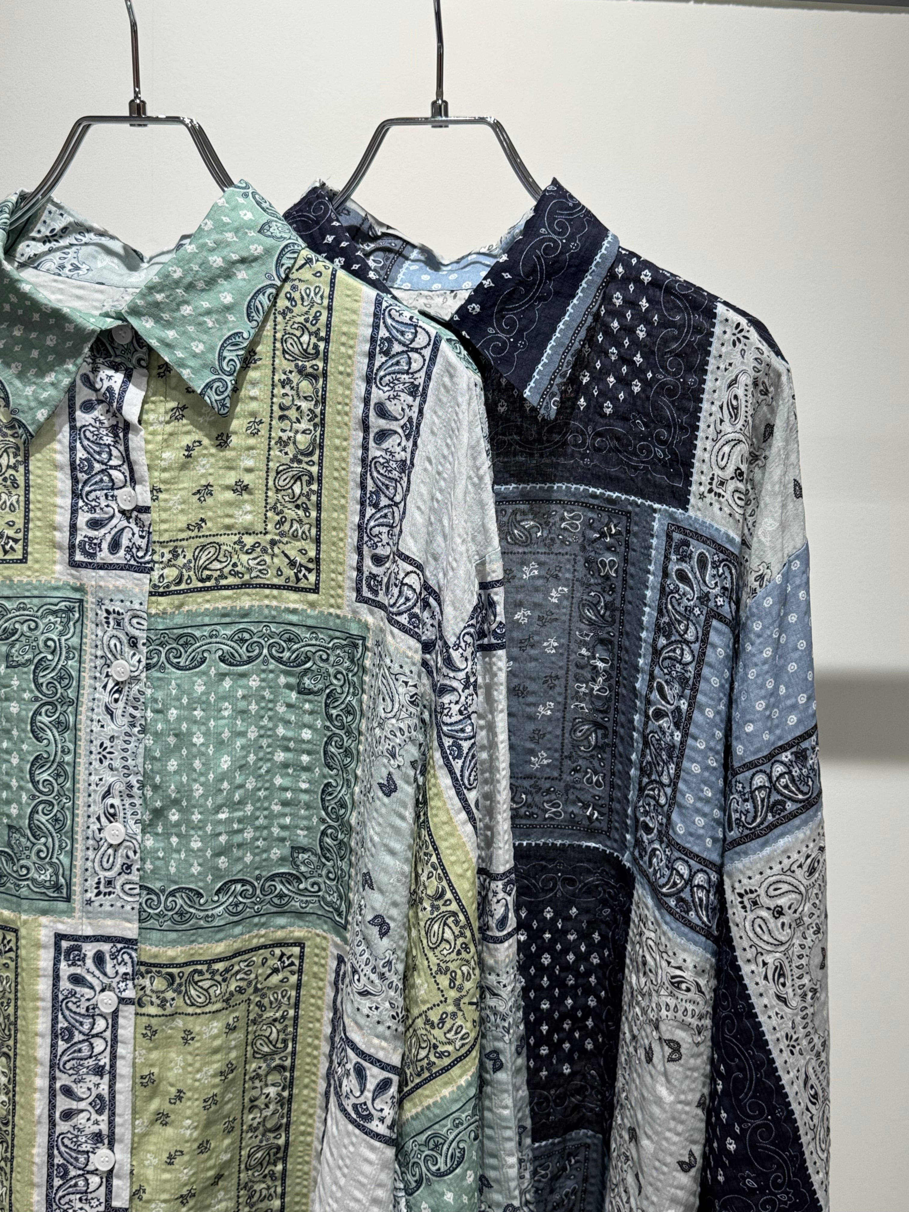 paisley patchwork print over shirt