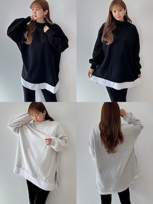 裏起毛レイヤード風 チュニックプルオーバー ¥5,900+tax