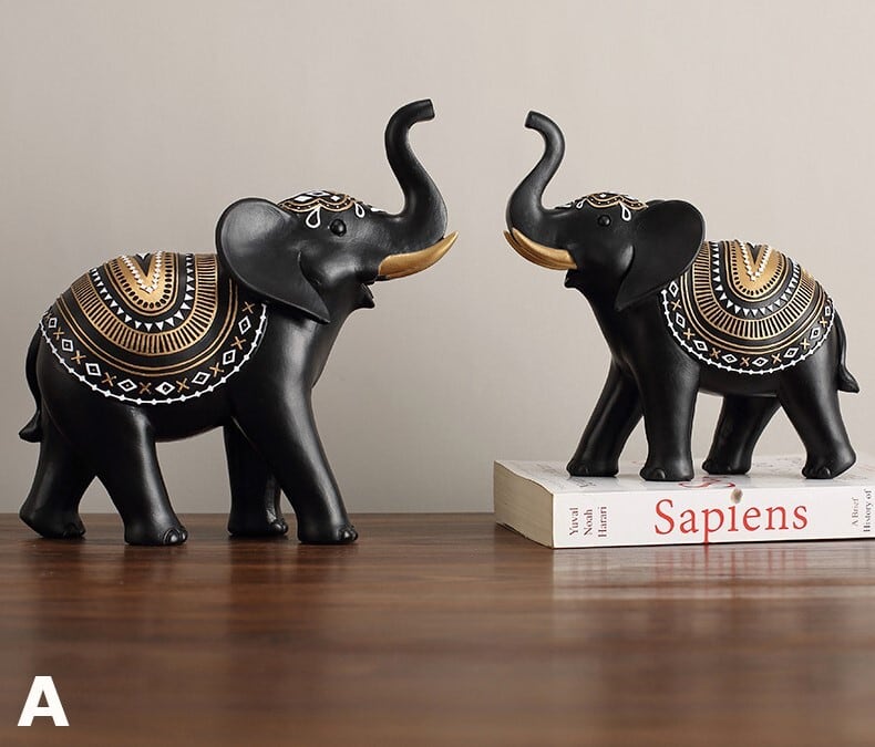 オブジェ 象 2個セット 置物 おしゃれ かわいい 縁起物 風水グッズ