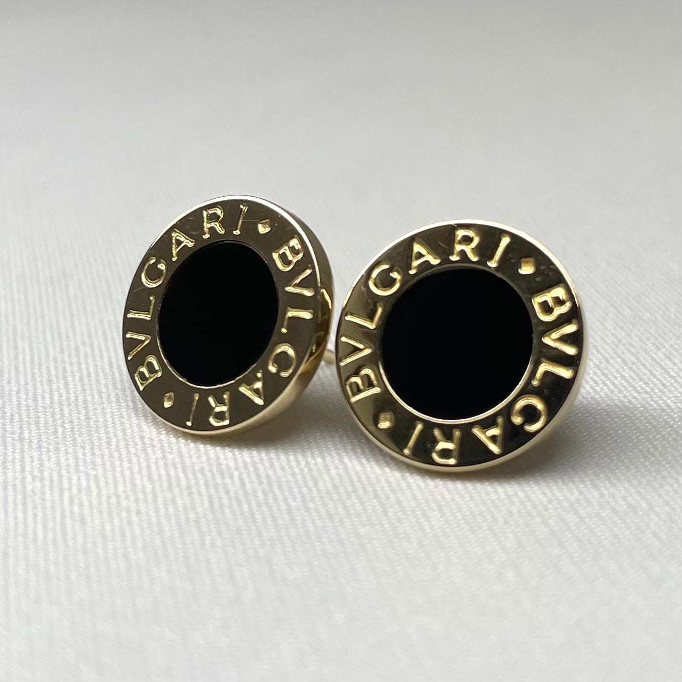 BVLGARI ブルガリブルガリ オニキスピアス K18YG | 2122 