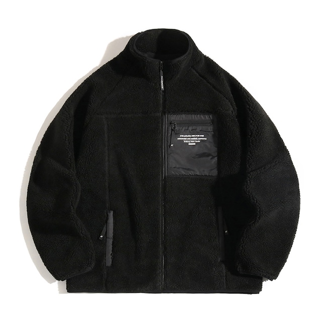 [FILLUMINATE] Unisex Fleece Zip Up Jacket-Black 正規品  韓国 ブランド フリース ジャケット