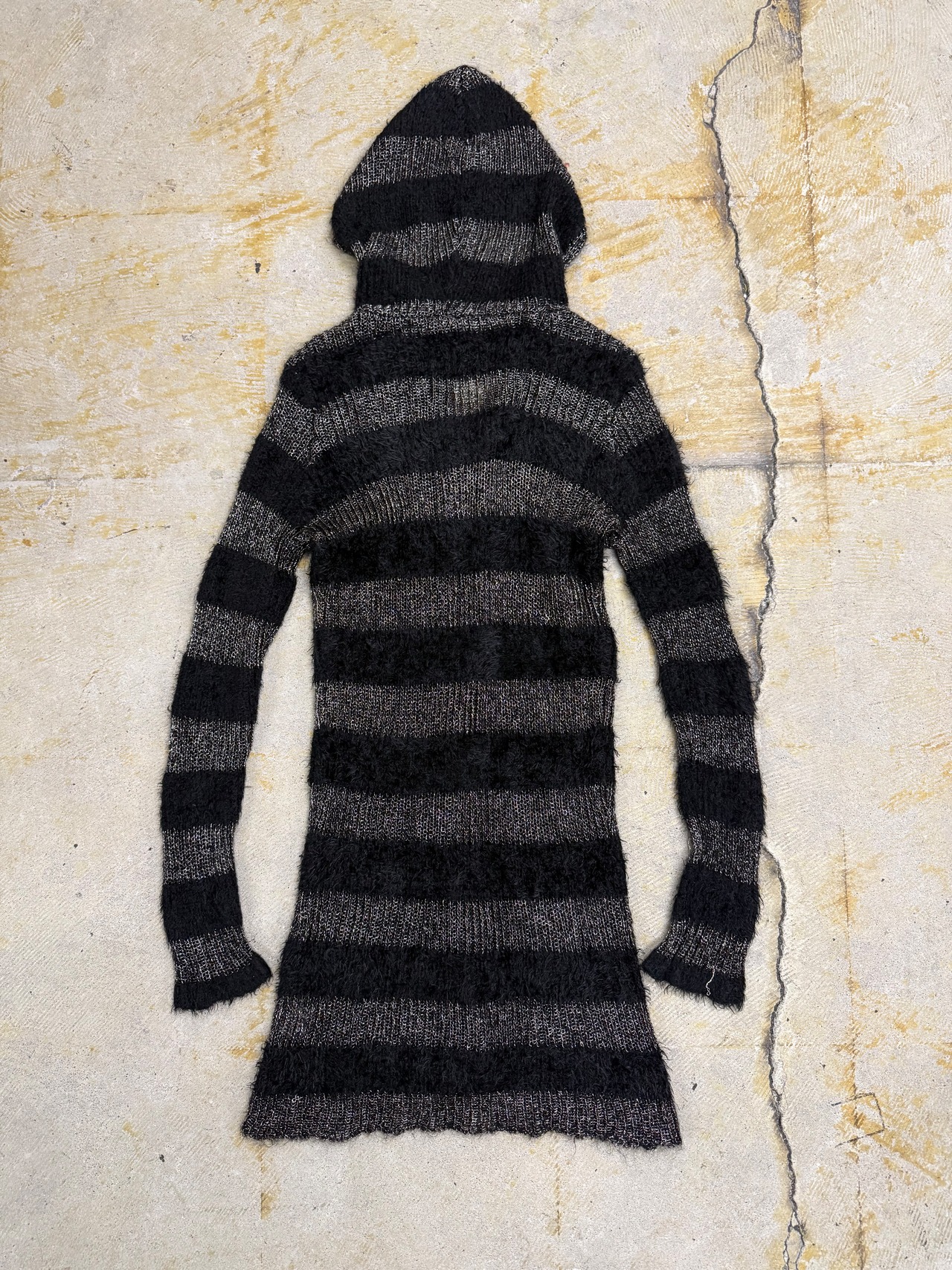 border knit zip hoodie