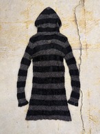 border knit zip hoodie