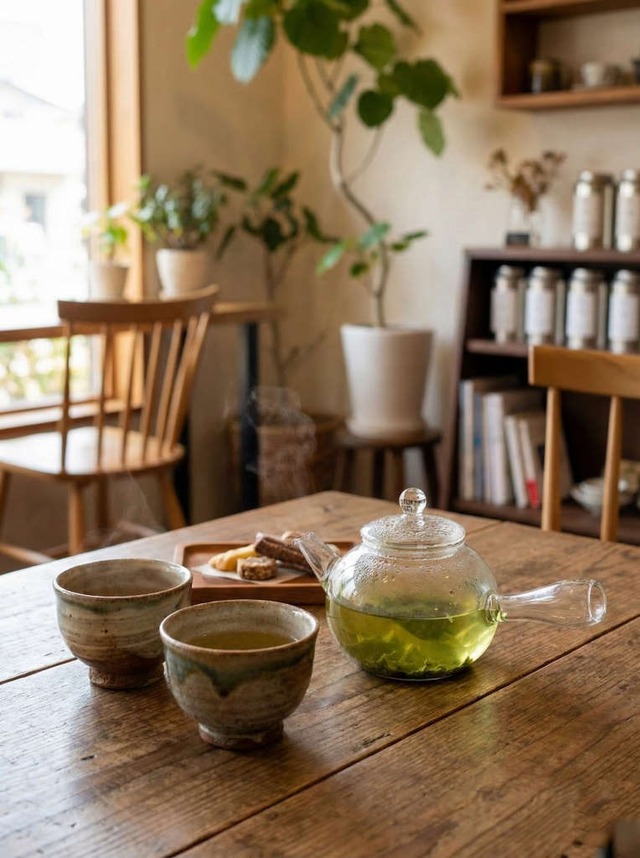 ⑩-3【熱湯・電子レンジもOK】ミニ急須 (横手)1~2人用 耐熱ガラス製 いい感じのサイズ 食洗器も使えます