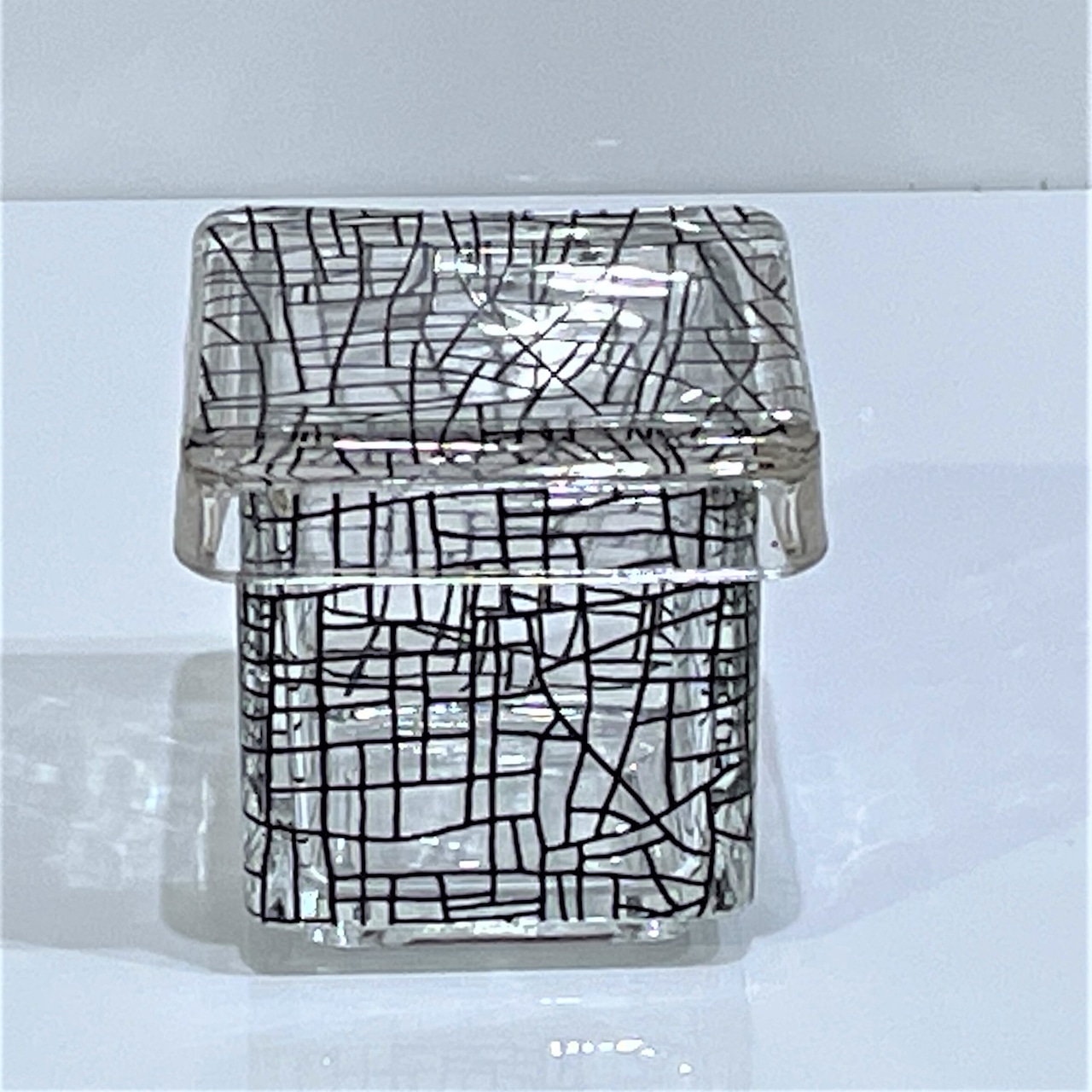 ガラス蓋付 宝石箱 メロン柄 ガラス製品 小さい 可愛らしい