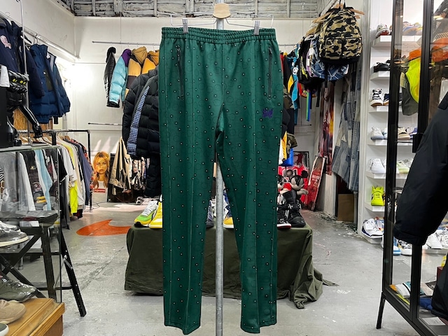 NEEDLES AOP JAQUARD TRACK PANT GREEN LARGE 67202