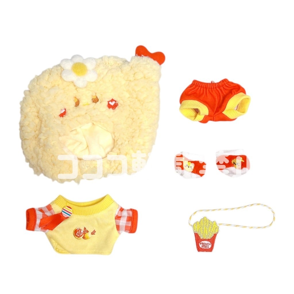 20cm】 ハンバーガー 着ぐるみ ぬい服 ぬいぐるみ 全身セット ポテト