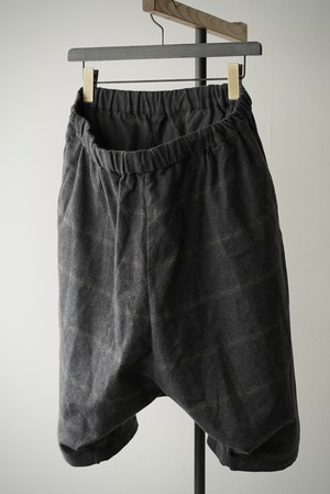 Dark Melange Check  / Sarrouel Shorts (CHARCOAL)