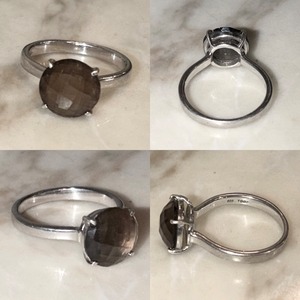 vintage silver natural stone ring