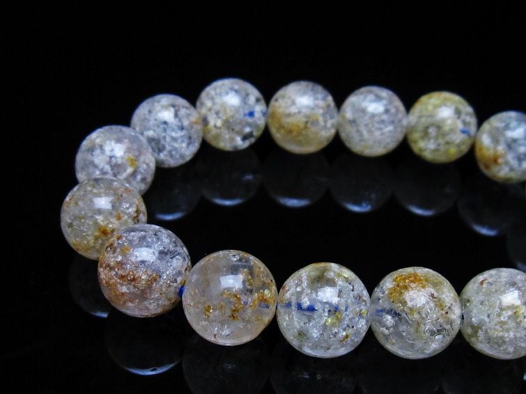 ホワイトガーデンファントムクォーツ ブレスレット 13mm 一点物 メール