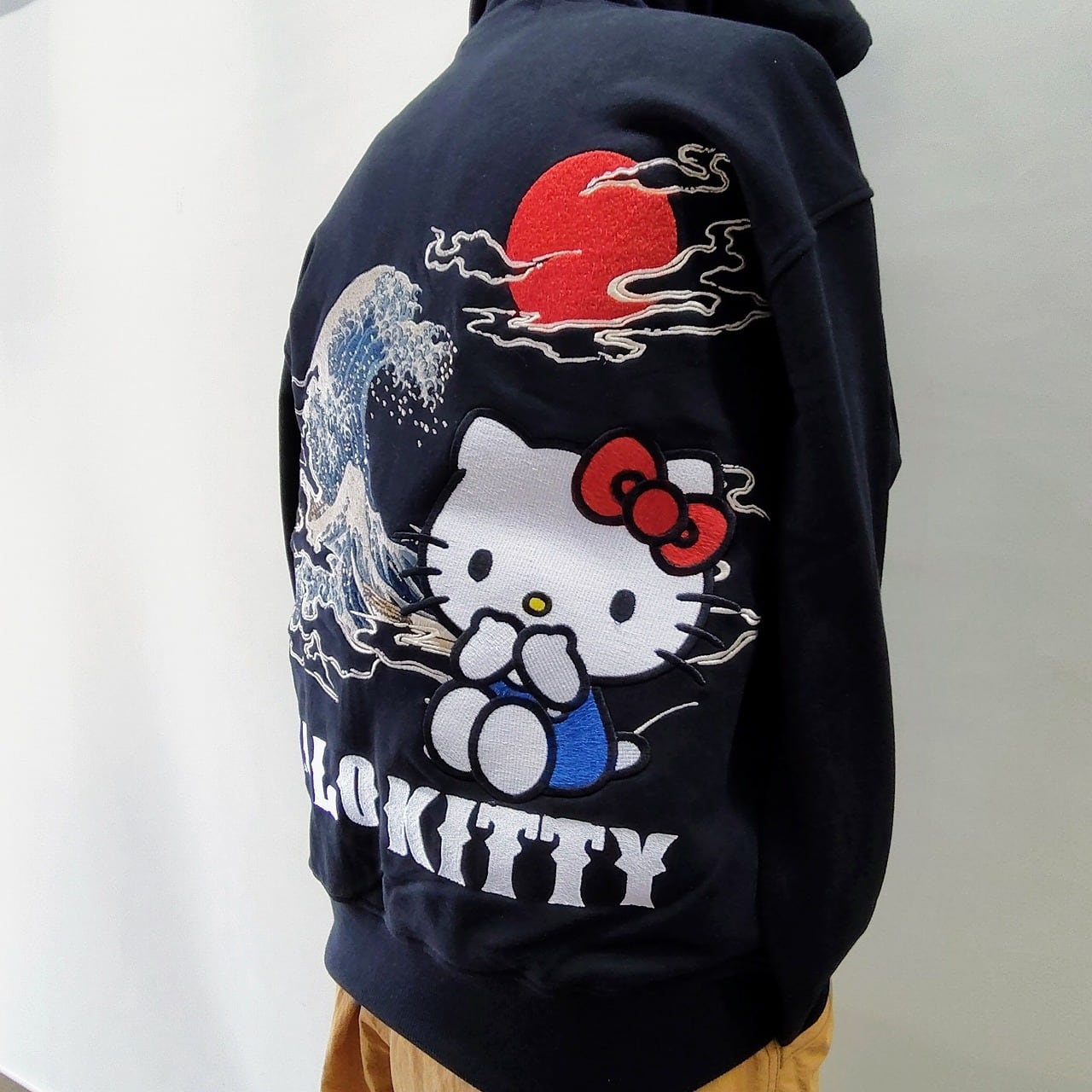 KITTY 北斎風 絡繰魂コラボ パーカー 黒 L XL XXL 絡繰魂ブランド