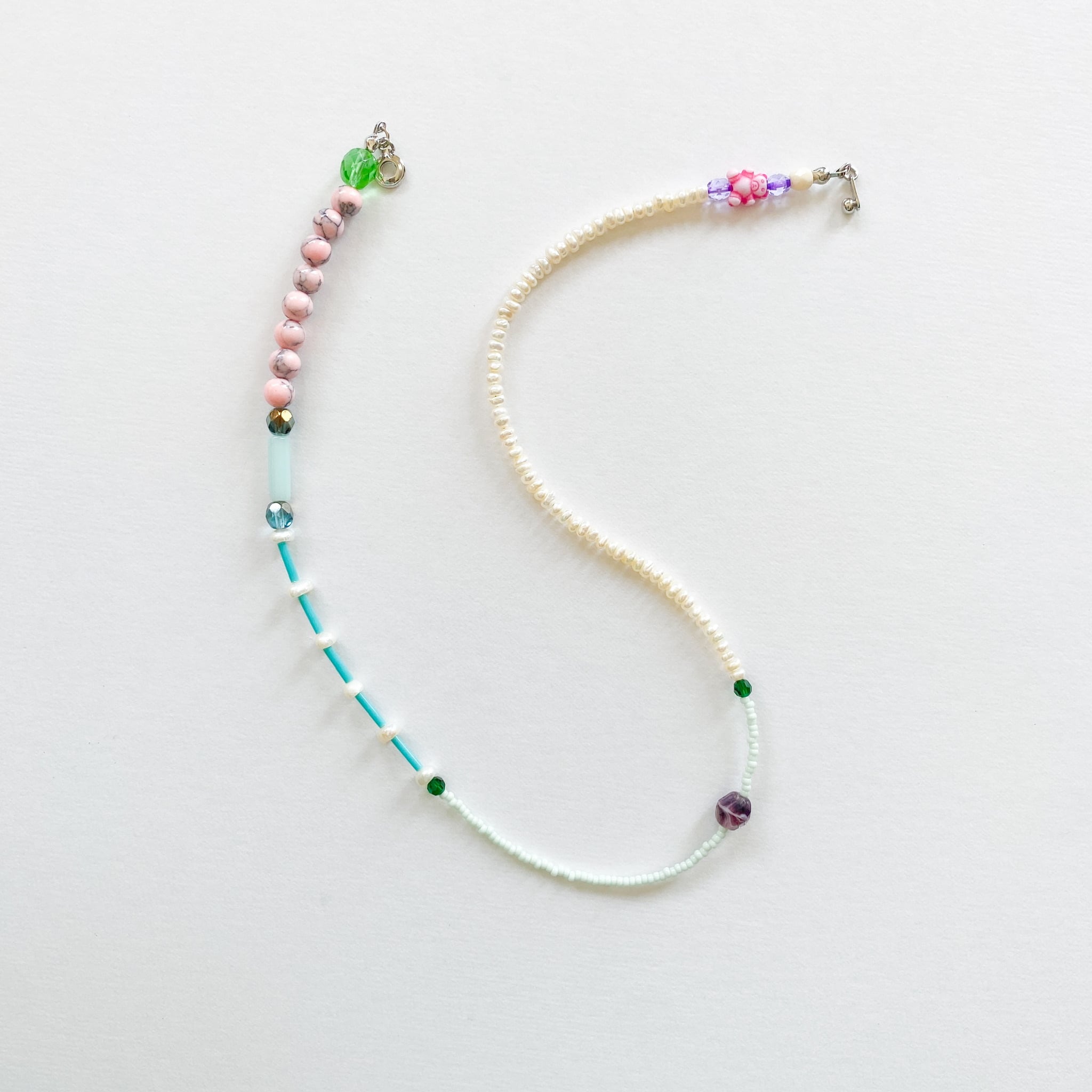 淡水パールとビーズのネックレス