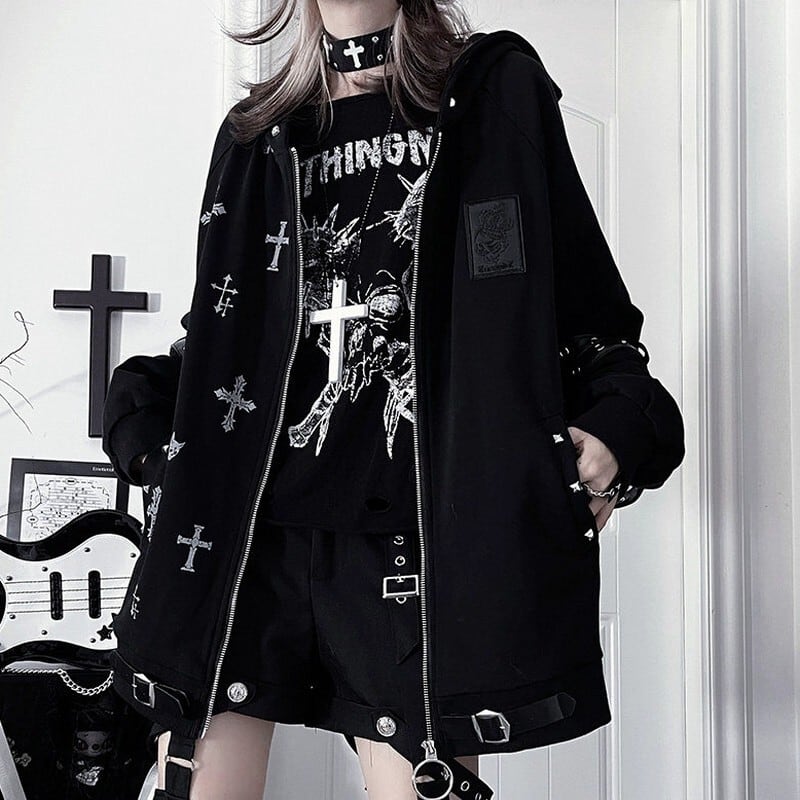 Subcul gothic design hoodie r0036