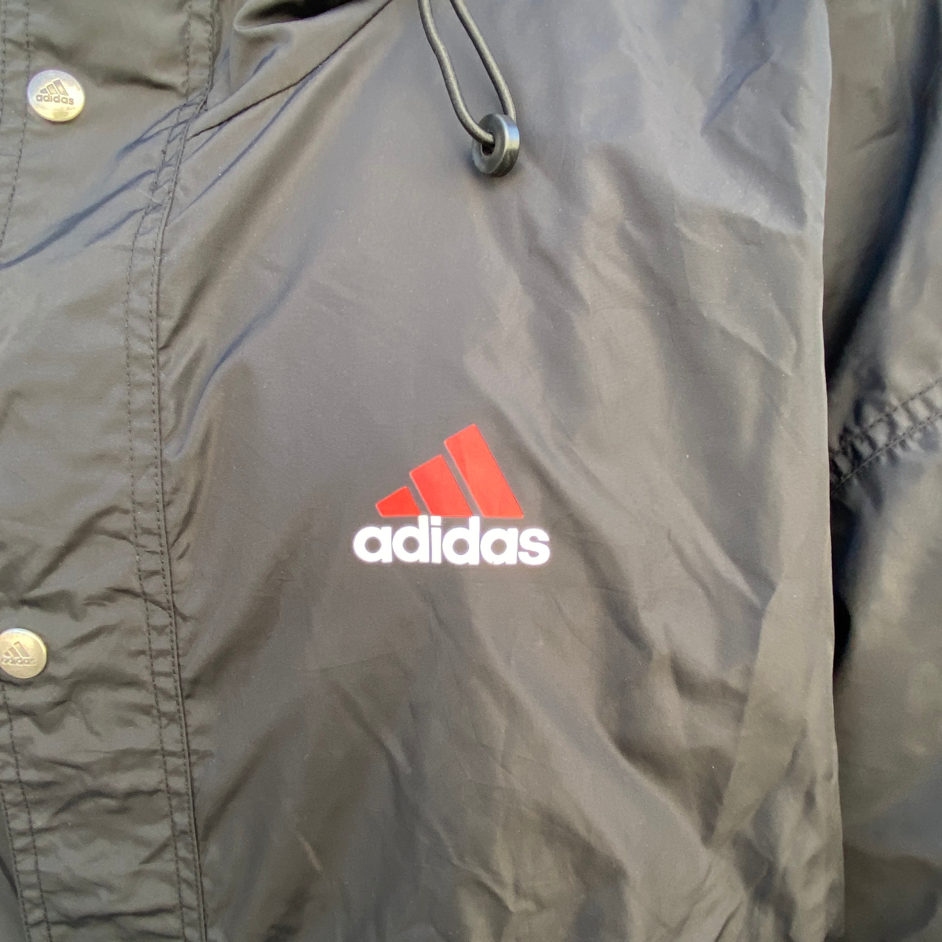 90s adidas アディダス　ナイロンジャケット　ベンチコート　O XL