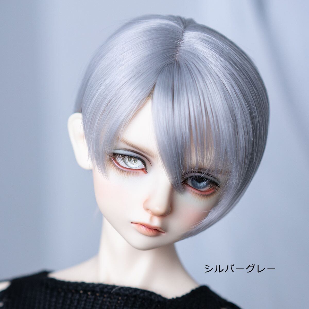 BJD人形用ウィッグ カッコイイ ショート ブラック/ミルクゴールド 