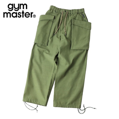gym master ジムマスター バックサテン モンスターポケットパンツ メンズ ミリタリーパンツ コットン100% 大容量ポケット ワイドパンツ 春秋冬 G845763 オリーブ