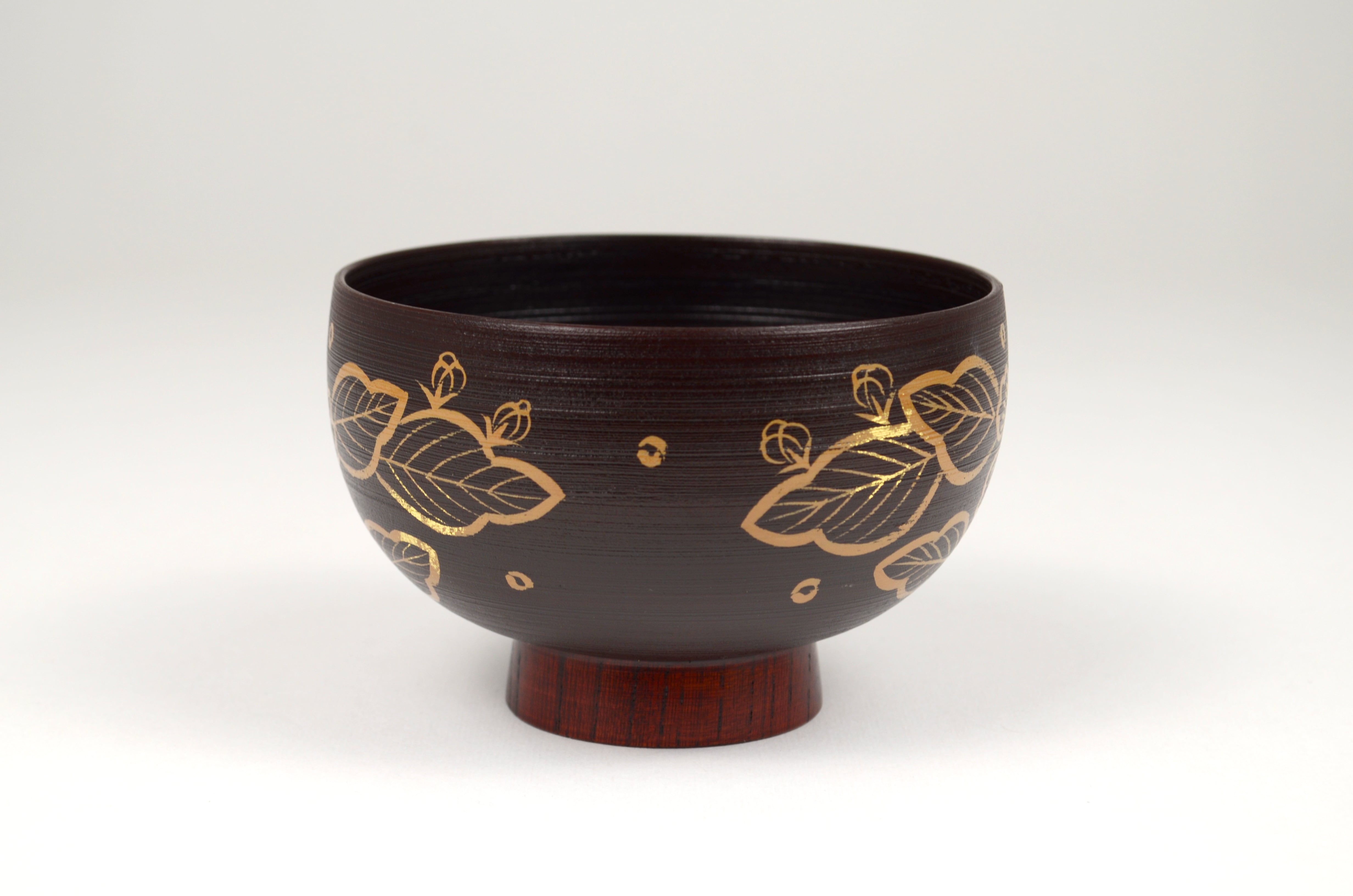 □欅 夫婦布袋椀 錆 吉野絵 SO-0617（限定品 1点物） | 山中 漆器 嘉匠