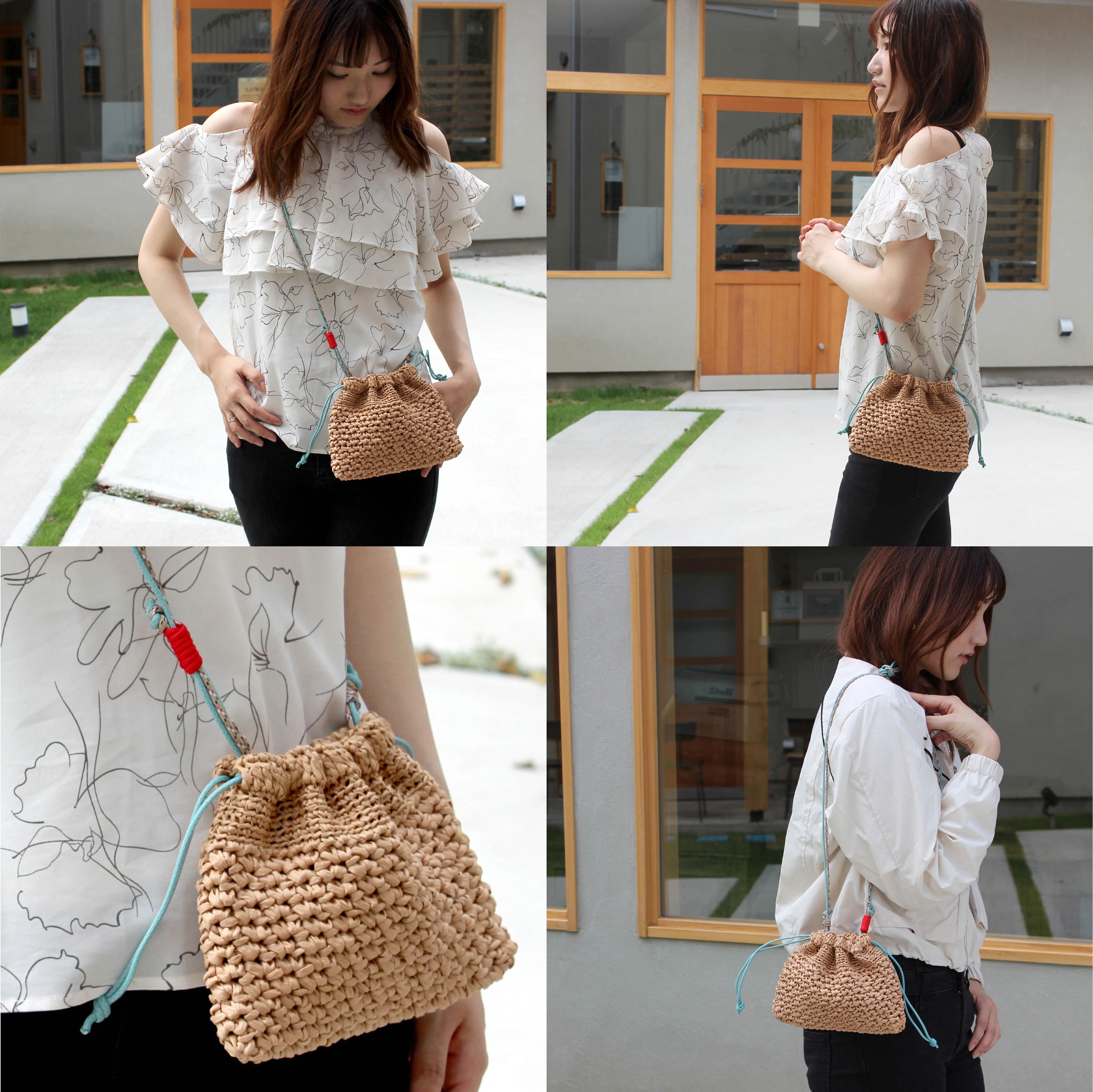手編みキット】 パラコードポシェット (glittknit-21) -glitt Knitting
