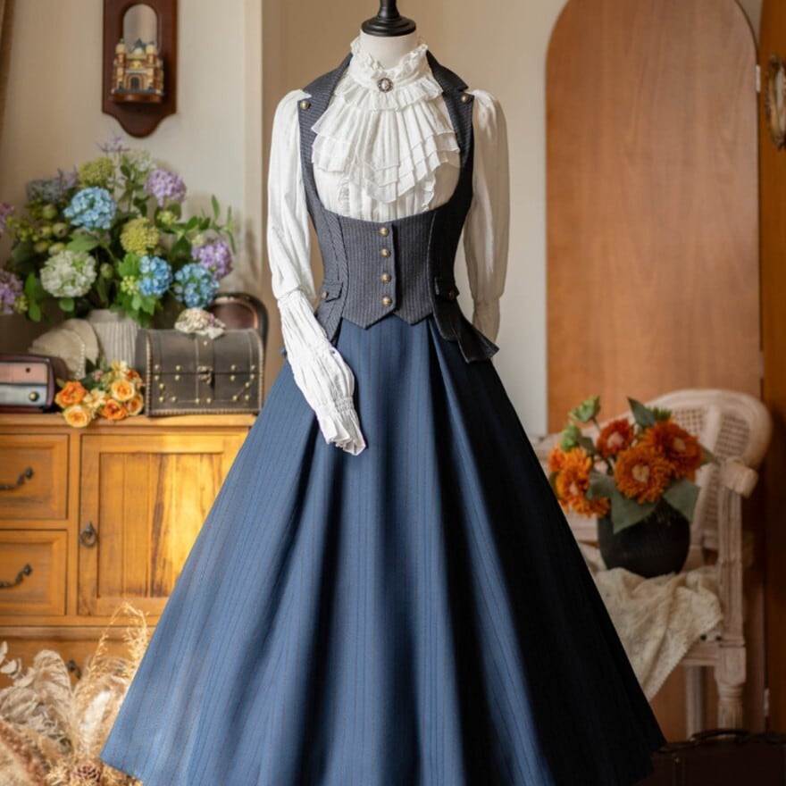 クラロリ ベスト ストライプ柄 プリンセス・ボディス 控えめ チェック柄 Forestシリーズ