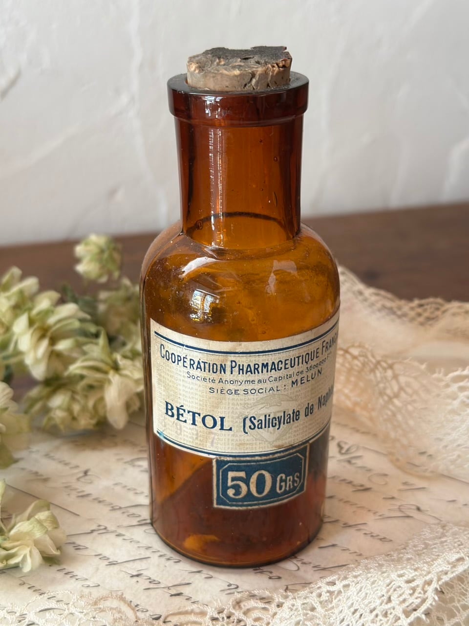 薬品瓶 コルク付き BÉTOL アンティークボトル | Brocante de La