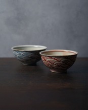 夫婦茶碗　青海波