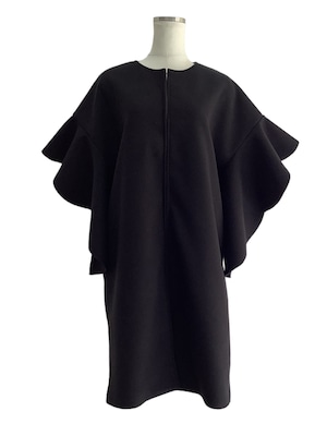 フリルスリーブコート Black made in Japan