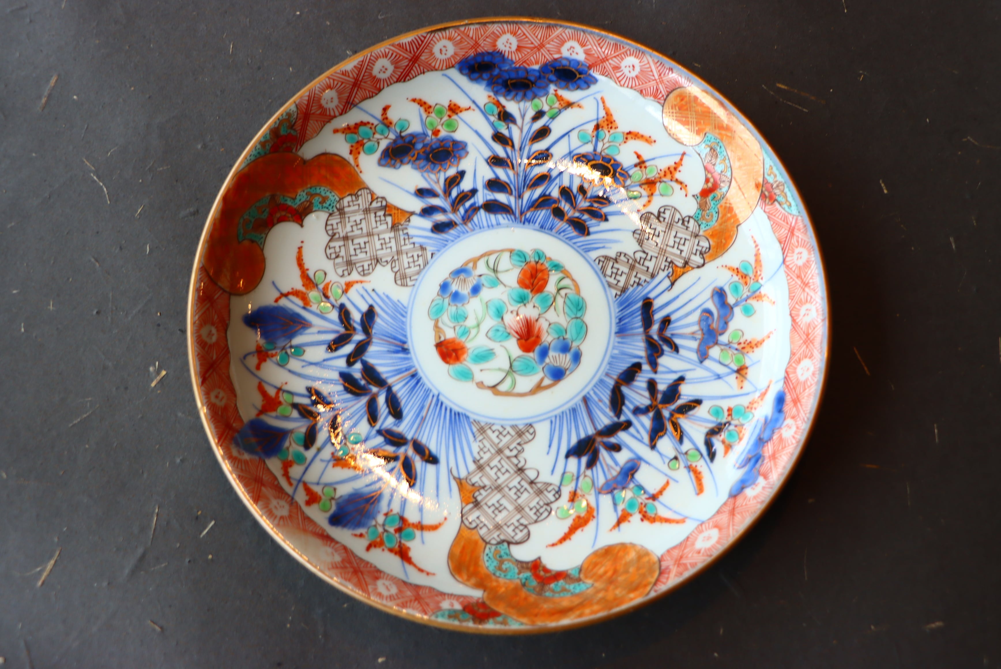 伊万里焼 色絵 花文 中皿 七寸皿 | (有)新原美術