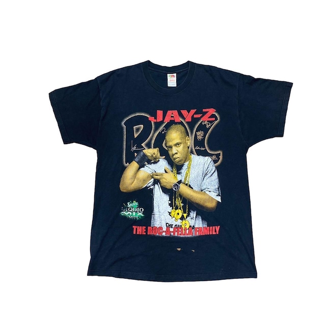 JAY-Z THE ROC-A-FELLA FAMILY TEE BLACK FRUIT OF THE LOOM HEAVY XL 5464